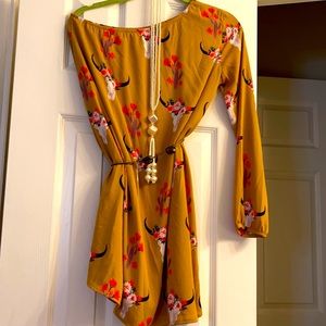 Mini longhorn mustard  color dress